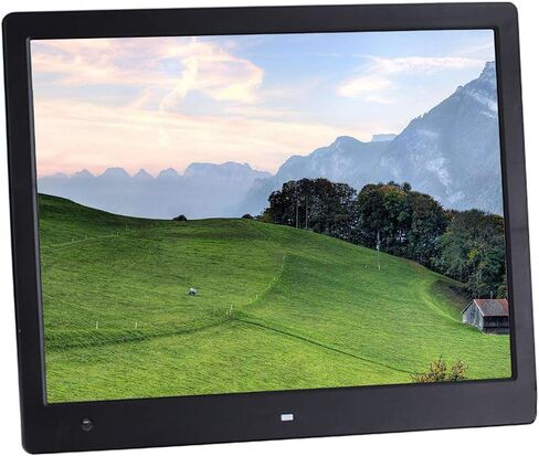 16-inch Digital Photo Frame with Human Body Induction, Resolution 1600×1200, Built-in 16MB Memory, Support Music, Picture, Video Playback (Black/White) Gift in Kuwait