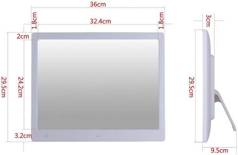 16-inch Digital Photo Frame with Human Body Induction, Resolution 1600×1200, Built-in 16MB Memory, Support Music, Picture, Video Playback (Black/White) Gift in Kuwait