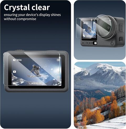 3+3+3-Pack Screen Protector & Lens Protector for DJI osmo Action 6 Camera[Back+Lens+Front], Tempered Glass Film, Impact-Protection, HD, Anti-Shatter, Anti-Scratch, 9H Hardness, Case Friendly, Bubble Free in Kuwait