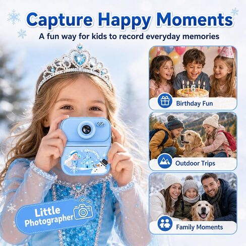 Frozen Kids Camera Instant Print Frozen Toys for Girls,1080P HD Dual-Lens Selfie Digital Camera with Print Paper & 32GB SD Card Christmas Birthday Gifts Toys for Girls Age 5-16 Years Old in Kuwait