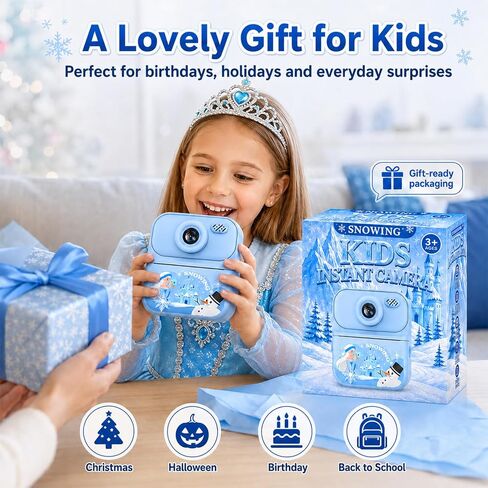 Frozen Kids Camera Instant Print Frozen Toys for Girls,1080P HD Dual-Lens Selfie Digital Camera with Print Paper & 32GB SD Card Christmas Birthday Gifts Toys for Girls Age 5-16 Years Old in Kuwait