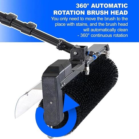 60Cm Solar Panel Cleaning Brush with Telescopic Pole, 7.5M Outdoor Power Washing Tool, Efficient Solar Photovoltaic Panel Roller Cleaner for Easy Maintenance,3.5M in Kuwait