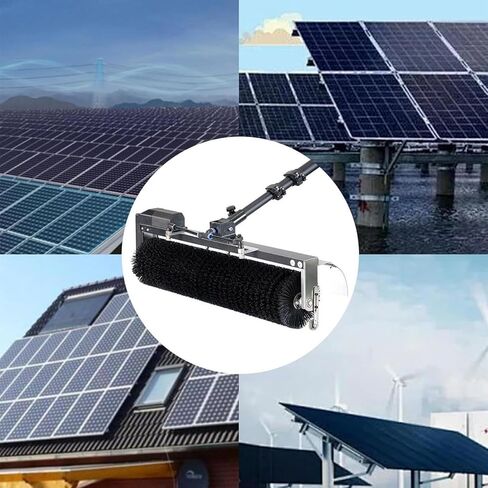 60Cm Solar Panel Cleaning Brush with Telescopic Pole, 7.5M Outdoor Power Washing Tool, Efficient Solar Photovoltaic Panel Roller Cleaner for Easy Maintenance,3.5M in Kuwait