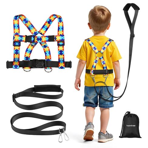 Safety Walking Harness and Leash for Autism & Special Needs Kids Ages 6-12 with Easy-Adjust Tether + Emergency Grab Handle for Wandering Prevention & Calm Outdoor Adventures in Kuwait