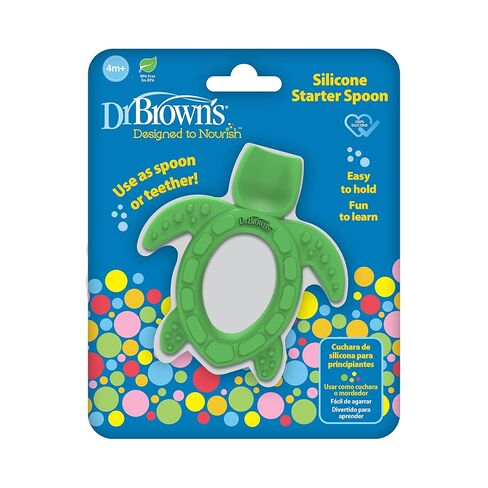 Dr. Brown's Silicone Starter Spoon and Teether for Babies and Infants, Turtles, 1 Pack, 4m+ in Kuwait