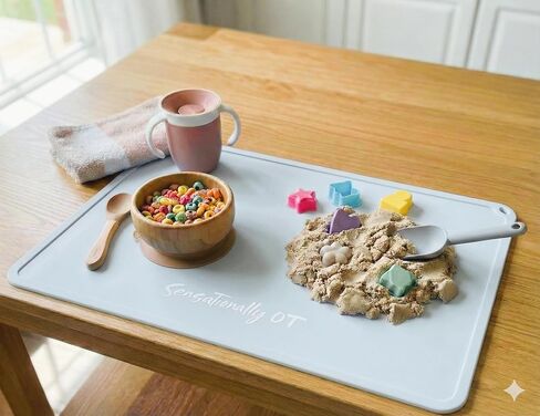 Premium Silicone Placemat for Toddlers - Non-Slip, Easy Clean Design, Kids Placemats for Dinning Table, Sensory Play, Portable, Perfect Mess-Free Mealtime & Playtime (Pink) in Kuwait