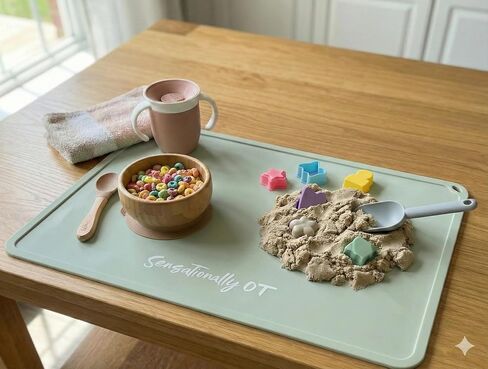 Premium Silicone Placemat for Toddlers - Non-Slip, Easy Clean Design, Kids Placemats for Dinning Table, Sensory Play, Portable, Perfect Mess-Free Mealtime & Playtime (Pink) in Kuwait