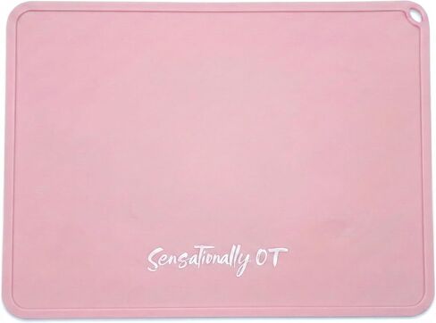 Premium Silicone Placemat for Toddlers - Non-Slip, Easy Clean Design, Kids Placemats for Dinning Table, Sensory Play, Portable, Perfect Mess-Free Mealtime & Playtime (Pink) in Kuwait
