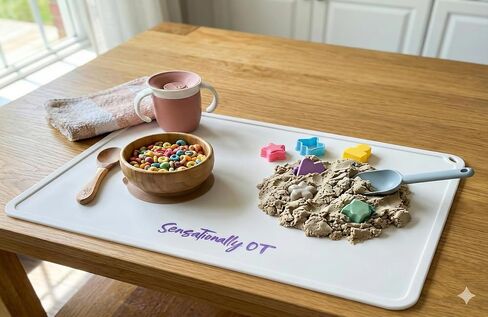 Premium Silicone Placemat for Toddlers - Non-Slip, Easy Clean Design, Kids Placemats for Dinning Table, Sensory Play, Portable, Perfect Mess-Free Mealtime & Playtime (Pink) in Kuwait