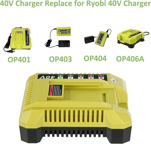 40Volt 4Ah Replacement Ryobi 40V Battery + Charger Kit for Ryobi 40V Lithium Battery OP4026 OP40601 OP4050A OP4040 OP4030 OP4050 with OP401 40V Charger in Saudi Arabia