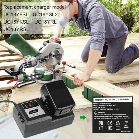 UC18YFSL Lithium Battery Charger for Hitachi 14.4V- 18V Li-ion Battery BSL1815 BSL1820 BSL1825 BSL1840 BSL1850 BSL1860 BSL1415 BSL1420 BSL1430 BSL1440 BSL1450 UC18YSL3 UC18YKSL UC18YRL UC18YRSL in Kuwait