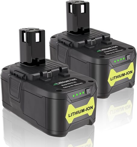 2 Packs 6.0Ah 18V Batteries Replacement for Ryobi 18V Battery | Replacement for Ryobi One+ Plus 18V Battery P197 P190 P102 P103 P104 P108 pbp006 Cordless Tool Battery, High Performance in Kuwait