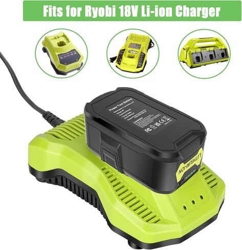 2 Packs 6.0Ah 18V Batteries Replacement for Ryobi 18V Battery | Replacement for Ryobi One+ Plus 18V Battery P197 P190 P102 P103 P104 P108 pbp006 Cordless Tool Battery, High Performance in Kuwait