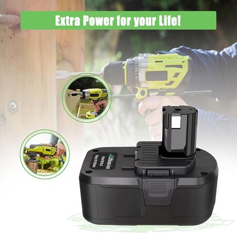 2 Packs 6.0Ah 18V Batteries Replacement for Ryobi 18V Battery | Replacement for Ryobi One+ Plus 18V Battery P197 P190 P102 P103 P104 P108 pbp006 Cordless Tool Battery, High Performance in Kuwait