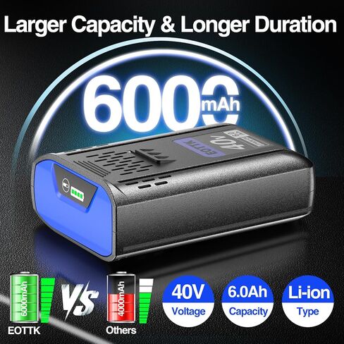 EOTTK 6000mAh Replacement for Kobalt 40V Battery | Compatible with kobalt 40v max Battery KB540-06, KB440-06 KB240-06, KB2540C-06 Power Tools in Saudi Arabia
