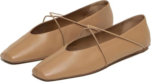 Women’s Square Toe Ballet Flats Criss Cross Strap Mary Jane Shoes Slip On Comfortable Flats for Office Work Casual Wear in Kuwait