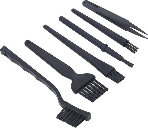 Aramox Anti Static Brush Set 6 Pieces Nylon Cleaning Brushes with Tweezer for Keyboard Electronics PC Laptop Camera Car Interior in Kuwait