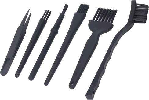 Aramox Anti Static Brush Set 6 Pieces Nylon Cleaning Brushes with Tweezer for Keyboard Electronics PC Laptop Camera Car Interior in Kuwait