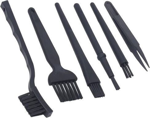 Aramox Anti Static Brush Set 6 Pieces Nylon Cleaning Brushes with Tweezer for Keyboard Electronics PC Laptop Camera Car Interior in Kuwait