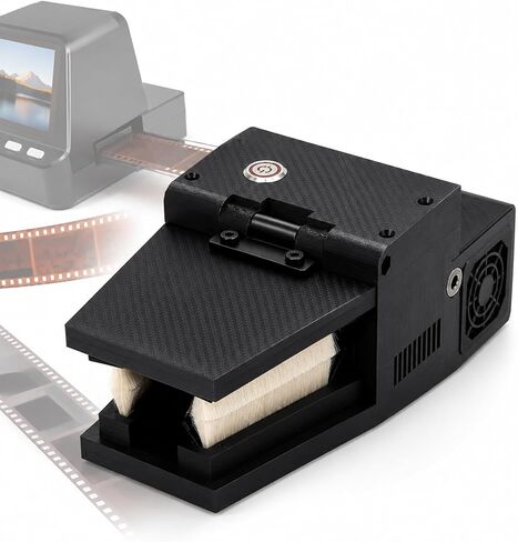 Electric Film Anti-Static Dust Remover, 135/120 Negative Cleaning Brush, Ionizer-Assisted Airflow and Four Brushes, Built-in Plasma Static Eliminator, for Black & White Negatives, Slide Film in Kuwait