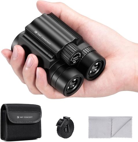 K&F Concept 8x21 Compact Binoculars for Kids and Adults, with BAK4 Prism, FMC Lens, IP65 Waterproof & Neck Strap for Bird Watching Hunting Travel Camping Stargazing in Kuwait