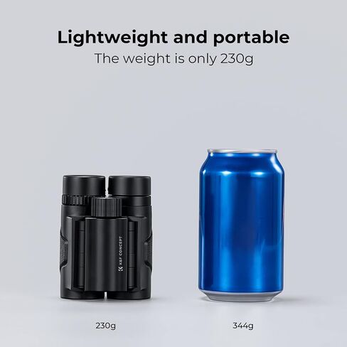 K&F Concept 8x21 Compact Binoculars for Kids and Adults, with BAK4 Prism, FMC Lens, IP65 Waterproof & Neck Strap for Bird Watching Hunting Travel Camping Stargazing in Kuwait