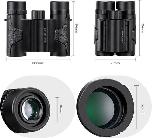 K&F Concept 8x21 Compact Binoculars for Kids and Adults, with BAK4 Prism, FMC Lens, IP65 Waterproof & Neck Strap for Bird Watching Hunting Travel Camping Stargazing in Kuwait