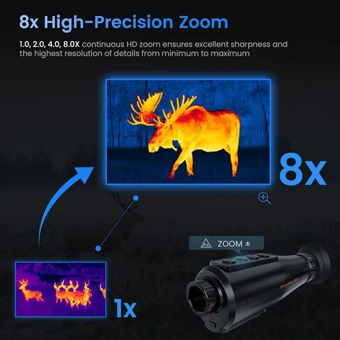 Thermal Monoculars, 384x288 Ai15 Thermal Imaging Monoculars 1.43" Large AMOLED Display Night Vision Monocular for Hunting in Kuwait