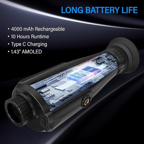 Thermal Monoculars, 384x288 Ai15 Thermal Imaging Monoculars 1.43" Large AMOLED Display Night Vision Monocular for Hunting in Kuwait