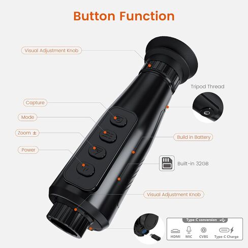 Thermal Monoculars, 384x288 Ai15 Thermal Imaging Monoculars 1.43" Large AMOLED Display Night Vision Monocular for Hunting in Kuwait