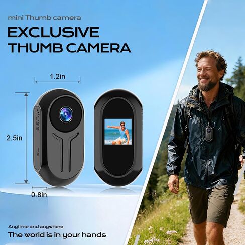Mini Body Camera 1080P, Thumb Size Wearable Action Body Cam with Magnetic Clip - Portable POV Body Worn Camera for Outdoor Security, Travel, Sports in Kuwait