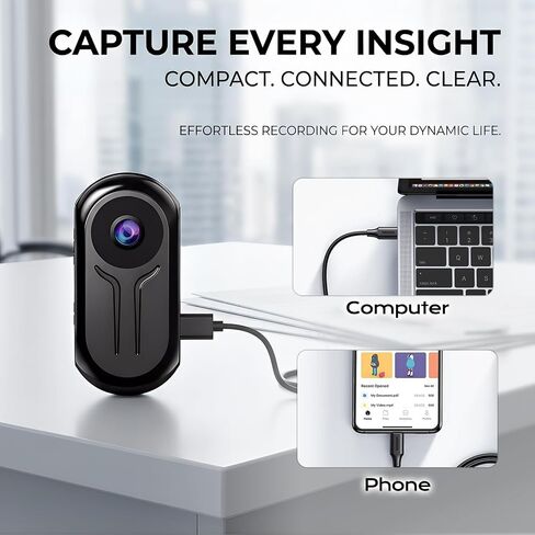 Mini Body Camera 1080P, Thumb Size Wearable Action Body Cam with Magnetic Clip - Portable POV Body Worn Camera for Outdoor Security, Travel, Sports in Kuwait
