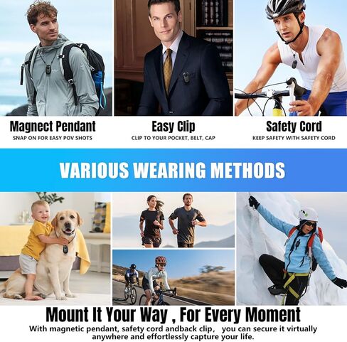 Mini Body Camera 1080P, Thumb Size Wearable Action Body Cam with Magnetic Clip - Portable POV Body Worn Camera for Outdoor Security, Travel, Sports in Kuwait