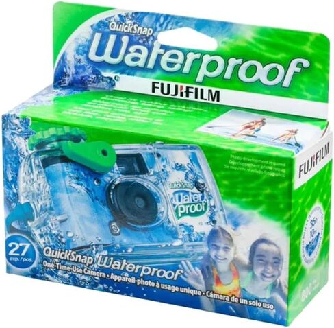 Fujifilm 2-Pack QuickSnap 800 Waterproof 35mm One-Time-Use Disposable Camera, 27 Exposures with Panasonic Floating Camera Strap, 7025227 in Kuwait