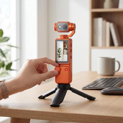 4K Handheld Action Camera, 2 Inch Screen 16x Zoom Auto Portable Vlog Camera with 180 Degree Rotating Lens and Tripod for Sports Life Record in Kuwait
