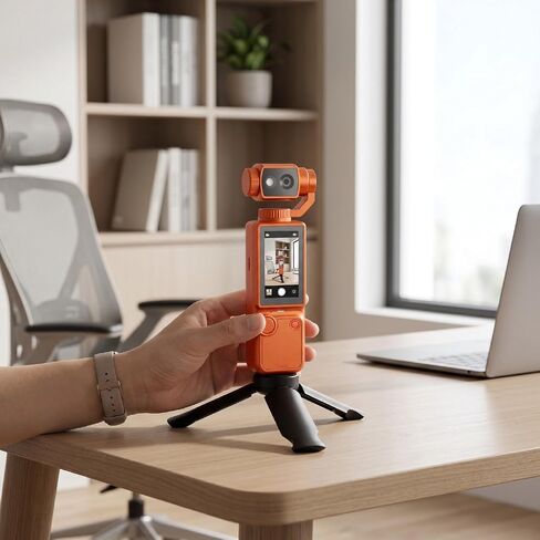 4K Handheld Action Camera, 2 Inch Screen 16x Zoom Auto Portable Vlog Camera with 180 Degree Rotating Lens and Tripod for Sports Life Record in Kuwait