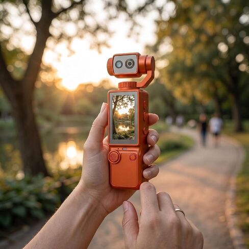 4K Handheld Action Camera, 2 Inch Screen 16x Zoom Auto Portable Vlog Camera with 180 Degree Rotating Lens and Tripod for Sports Life Record in Kuwait