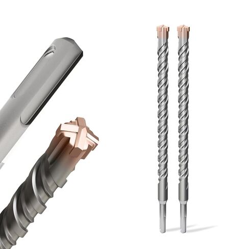 12PCS SDS Plus Rotary Hammer Drill Bits, 12PCS(5/32" to 5/8" ×12") - 4 Carbide Cutting Edges, Ideal for Masonry| Heavy-Duty Masonry |Hammer Drill Bits for Precision Drilling in Kuwait