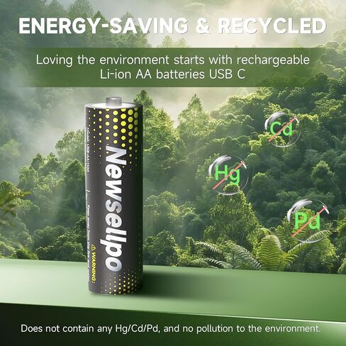 4200mWh Rechargeable Lithium AA Batteries 4 Pack with Charging Cable, 1.5V High Capacity USB-C Double A Li-ion Battery for Blink Outdoor Camera, Remote Controls, Flashlights, Toys in Saudi Arabia