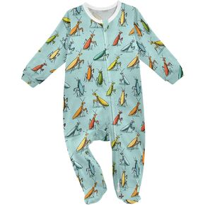 Baby One-Piece Footies Long Sleeve Rompers Zipper, Baby Footed Jumpsuit Cotton Clothes for Boys Girls 0-24 Month in Saudi Arabia