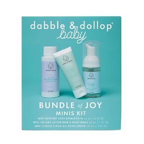Dabble & Dollop Baby Minis Kit – Fragrance-Free, Tear-Free Shampoo & Body Wash, Bubble Bath and All Over Lotion, Travel Size Baby Toiletries or Gift Set for Newborns & Sensitive Skin in Saudi Arabia
