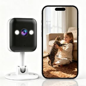 JOOAN 2K Indoor Outdoor Security Camera, 2.4G WiFi, IP66 Waterproof, Motion Detection, 2-Way Audio, Color Night Vision, for Baby/Elderly/Cat/Dog, Multi-User Shared, Local & Cloud Storage, Plug-in in Kuwait