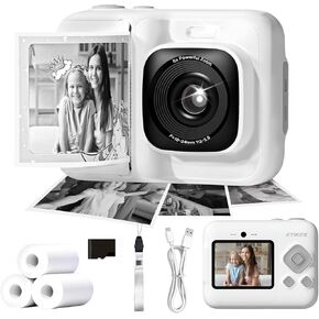 Kids Camera,1080P Instant Digital Print, Dual Lens,32GB Card, Purple | Funny Instant Printing, Safe,Durable &Easy to Use, Birthday for Boys & Girls Ages 4-12, Portable Toy with3 Rolls Print Paper in Saudi Arabia