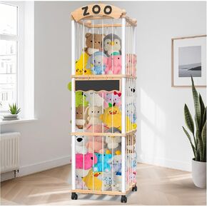 Stuffed Animals Storage,3-Tier Wooden Stuffed Animal Holder Organizer | 120+ Plushies Stuffy Storages,Toy Storages Organizer Shelf Tower for Nursery Playroom Kidroom Living Room in Saudi Arabia