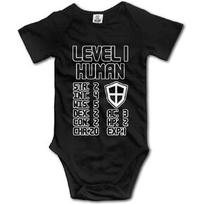 Level 1 Human Cute Toddler Rompers Video Game Themed Baby Short Sleeve Bodysuit Black in Saudi Arabia