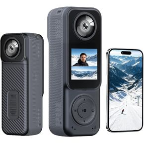 Vlogging Camera Action Body Camera Video Recording POV Handheld Cam | 4K UHD/Dual-Lens/Connect to APP/1.54in Screen/2000mAh Battery/90-170min/for Motorcycle Sports Bike in Kuwait
