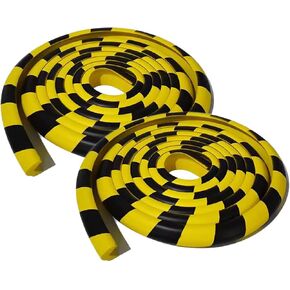 Wall Edge Corner Guards, 196.9in/5m Yellow Black Safety Bumpers, Self-Adhesive Foam Protector Padding, Warehouse Racks, Shelves, Garage & Equipment Protection (1, Yellow+Black, 196.5in/5m) in Saudi Arabia