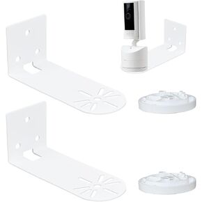 Wall Mount Compatible with Ring Pan-Tilt Indoor Cam(2024),Ring Indoor Cam | Metal Camera Holder Bracket,Camera Corner Ceiling Mount,Stable and Durable,Two Ways Installation-Adhesive or Drilling,2 Pack in Saudi Arabia