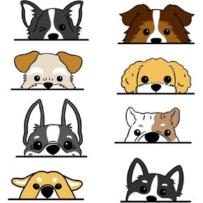 Dog Wall Stickers, Puppy Decals for Nursery Room and Classroom, Funny Window Clings for Bedroom, Cartoon Animal Decorations, Peeping Puppies in Saudi Arabia