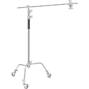 Neewer 10 Feet/3 Meters Adjustable C-Stand Light Stand with 4 Feet/1.2 Meters Extension Boom Arm, 2 Pieces Grip Head and Carry Bag for Photography Studio Video Reflector, Umbrella, Monolight, etc in Kuwait